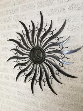 Metalen muurdecoratie - de zon - bruin/koper - 100 cm